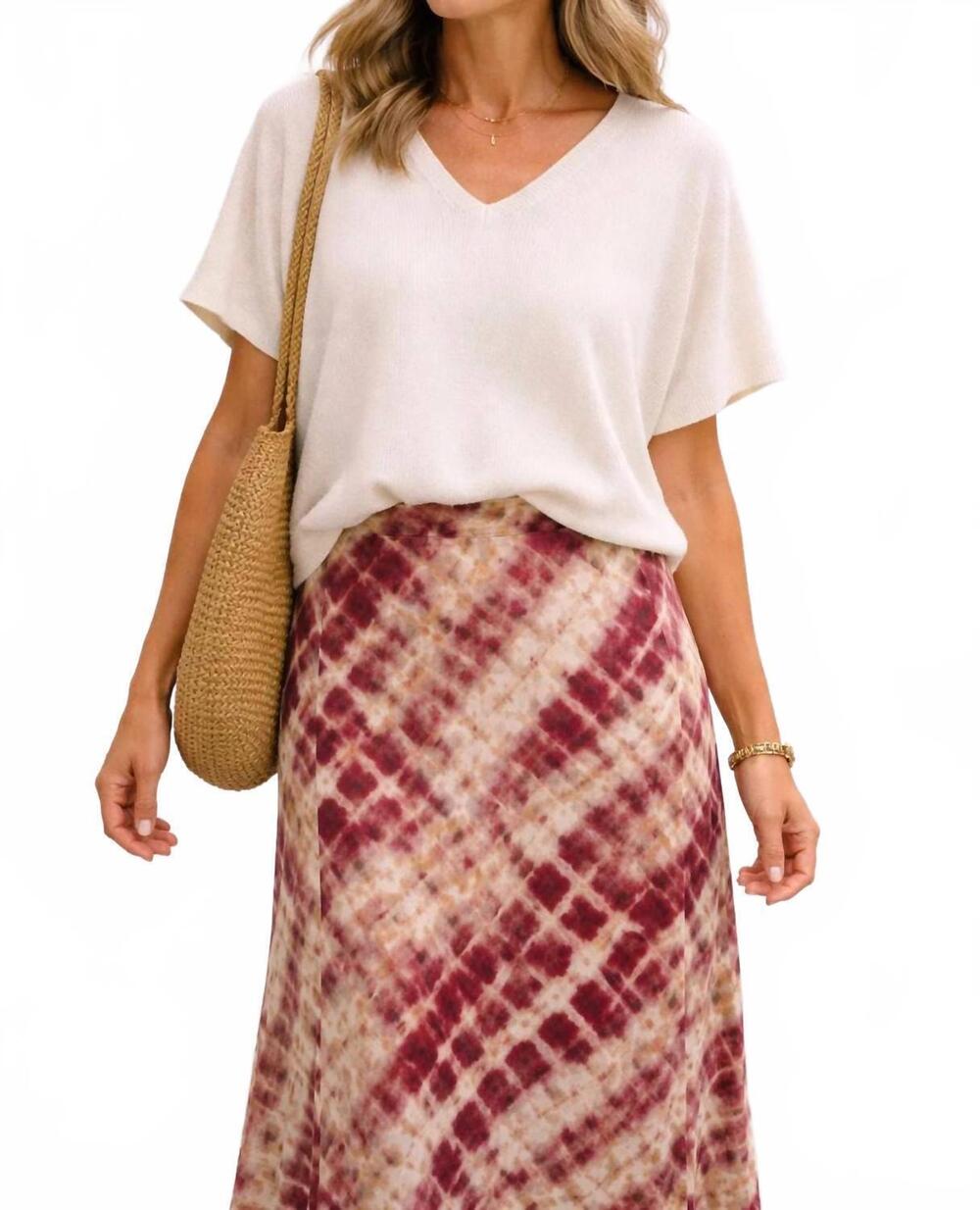 NEW MILIO MILANO knit v-neck top in pancot
